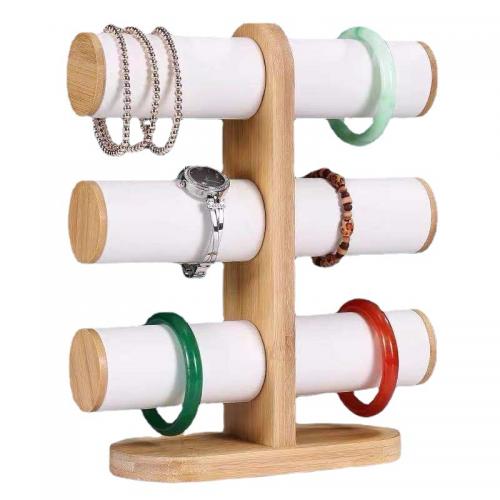 Lederen Armband display, PU, met Hout, Duurzame, zwart, Verkocht door PC