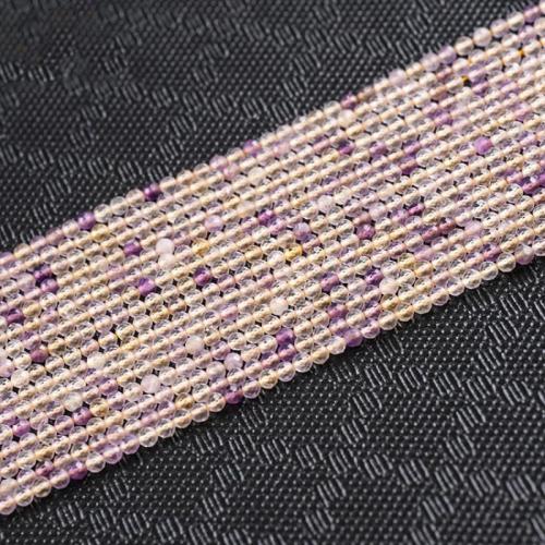 Prirodni kvarc nakit Beads, Ametrine, Krug, uglađen, možete DIY & faceted, miješana boja, 2mm, Prodano Per Približno 38 cm Strand