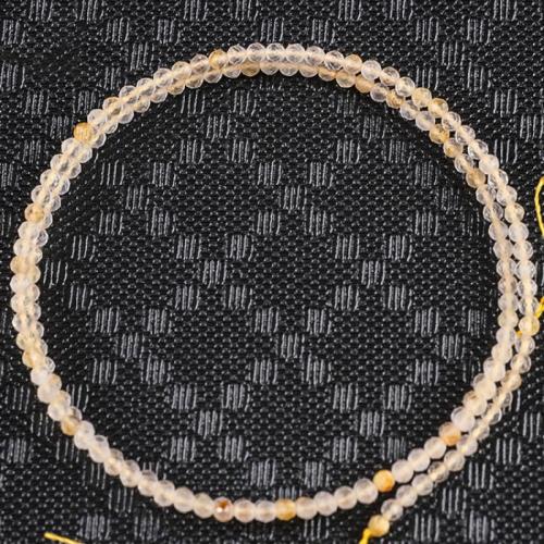 Prirodni kvarc nakit Beads, Rutil kvarc, Krug, uglađen, možete DIY & različite veličine za izbor & faceted, zlatan, Prodano Per Približno 38 cm Strand