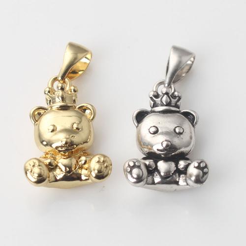 Brass Jewelry Pendants Bear plated DIY nickel lead & cadmium free Sold By PC