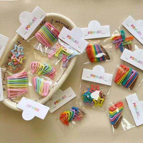 Clips del Pelo, aleación de zinc, barniz de secado al horno, Chica & diverso tamaño para la opción & diferentes estilos para la opción, color mixto, libre de níquel, plomo & cadmio, 10PCs/Bolsa, Vendido por Bolsa