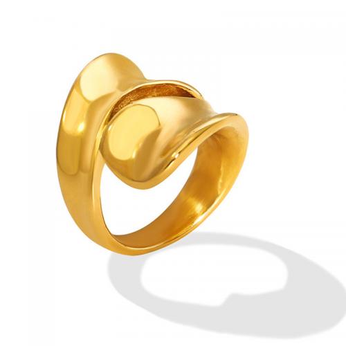 Bague en acier inoxydable, Acier inoxydable 304, Placage, pour femme, doré, Vendu par PC