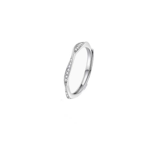 Kubinių Zirconia mikro nutiesti sterlingas sidabro žiedai, 925 Sterling Silver, padengtą, mikro nutiesti kubinių Zirconia & moters, sidabras, Pardavė PC