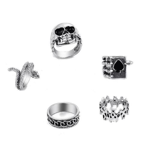 Sinkkiseos Ring Set, platina väri päällystetty, eri tyylejä valinta & naiselle & emali, Myymät set