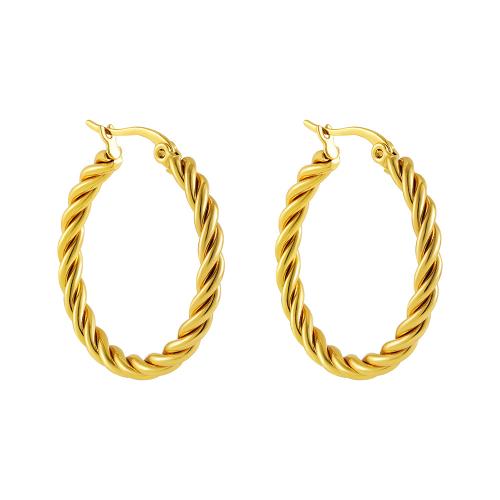 Mens acier inoxydable Hoop boucles d'oreilles, Acier inoxydable 304, bijoux de mode & styles différents pour le choix & pour femme, doré, Vendu par paire