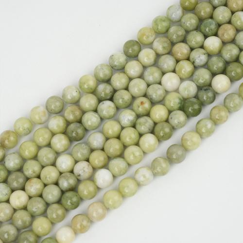 Perles en jade, Jade du Sud, Rond, poli, DIY & normes différentes pour le choix, vert, Vendu par Environ 38 cm brin