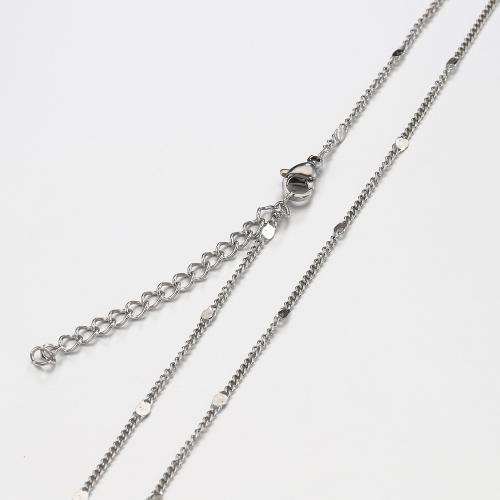 Stainless Steel Chain Necklace 304 Stainless Steel with 5cm extender chain Vacuum Ion Plating DIY Length Approx 45 cm Sold By PC