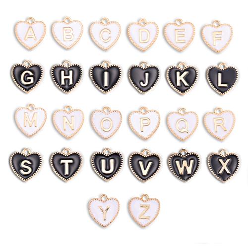 Zinc Alloy Enamel Pendants Heart gold color plated double-sided enamel & DIY nickel lead & cadmium free Sold By Bag