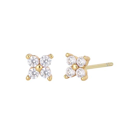 Cubic Zirconia micro pavimenta Sterling Silver Earring, 925 argento sterlina, with turchese, placcato, Micro spianare cubic zirconia & per la donna, nessuno, Venduto da coppia