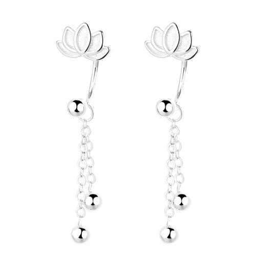 925 Sterling Silver Drop & Dangle Brincos, 925 prata esterlina, banhado, para mulher, prateado, 35.50mm, vendido por par