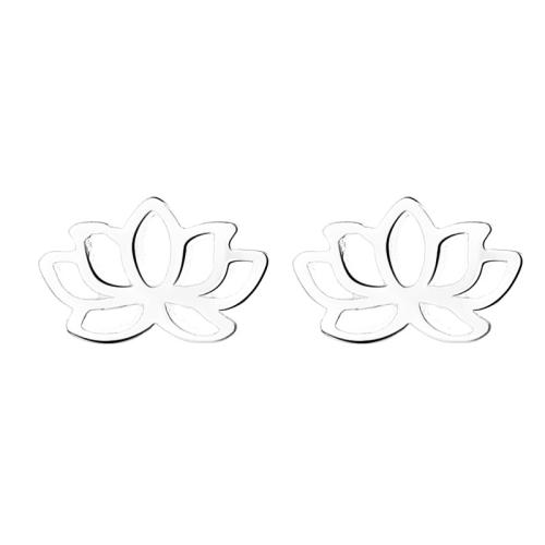 925 Sterling Silver Stud Earrings plated for woman silver color Sold By Pair