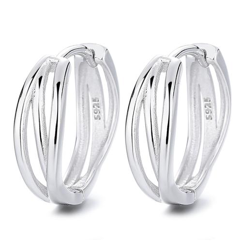 925 Sterling Silver Hoop Earrings plated for woman Sold By Pair