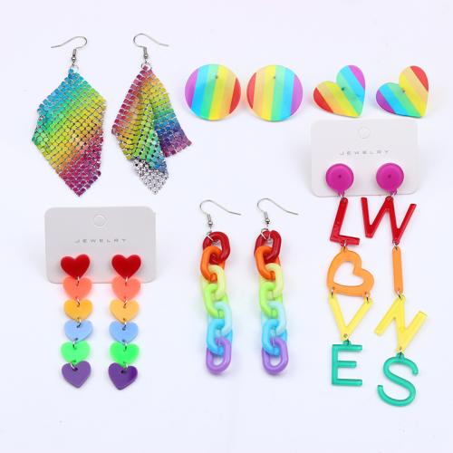 Acryl Drop Earring, geschilderd, verschillende stijlen voor de keuze & voor vrouw, Verkocht door pair