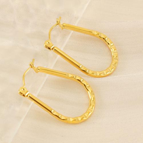 Stainless Steel Lever Back Earring 304 Stainless Steel Vacuum Ion Plating fashion jewelry & for woman golden Sold By Pair