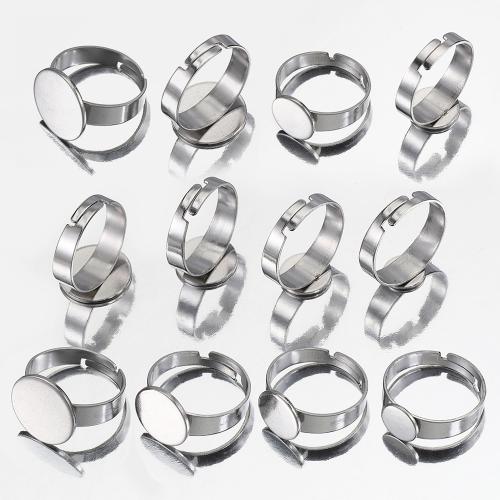 Prst prsten z nerezové oceli, 304 Stainless Steel, Flat Round, DIY & různé velikosti pro výběr, Původní barva, Vnitřní průměr:Cca 12mm, Cca 100PC/Bag, Prodáno By Bag