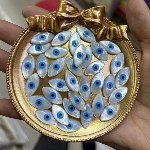 Perles de bijoux mode Evil Eye, Lèvre blanche, Baroque, DIY & normes différentes pour le choix & émail, couleurs mélangées, 5PC/sac, Vendu par sac