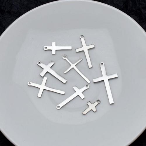 Roestvrij staal Cross Hangers, 304 roestvrij staal, Oversteken, gepolijst, DIY & verschillende stijlen voor de keuze, oorspronkelijke kleur, Verkocht door PC