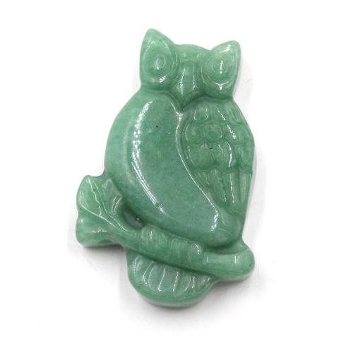 Gemstone Vedhæng Smykker, Natursten, Owl, Carved, du kan DIY & forskellige materialer til valg, flere farver til valg, 30x45x9mm, Solgt af PC