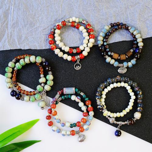 Porcelain Bracelet with Zinc Alloy fashion jewelry Bracelet 15-20cm Sold By PC