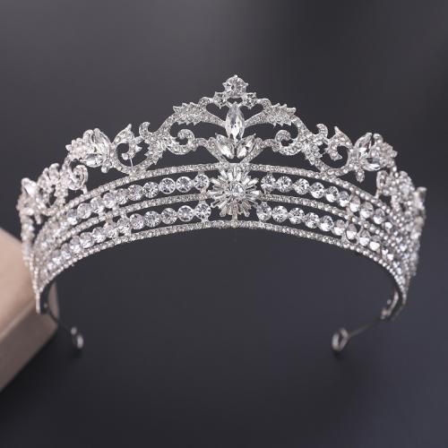 Tiaras, aleación de zinc, chapado, Joyería & para mujer & con diamantes de imitación, más colores para la opción, libre de níquel, plomo & cadmio, diameter 140mm, height 75mm, arc length 320mm, Vendido por UD