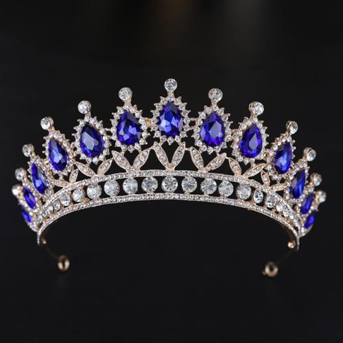 Tiaras, liga de zinco, with cristal, joias de moda & para mulher & com strass, Mais cores pare escolha, níquel, chumbo e cádmio livre, diameter 140mm, height 75mm, arc length 280-300mm, vendido por PC