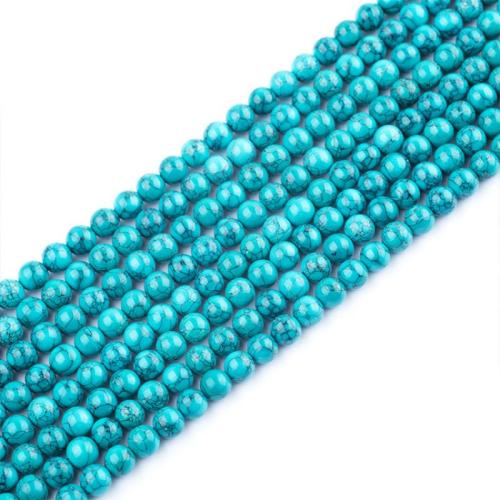 Tyrkysové korálky, Přírodní Turquoise, Kolo, lesklý, DIY & různé velikosti pro výběr, modrý, Prodáno za Cca 38 cm Strand