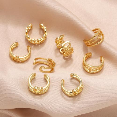 Fashion Earring Cuff and Wraps Brass plated fashion jewelry golden nickel lead & cadmium free Sold By Pair