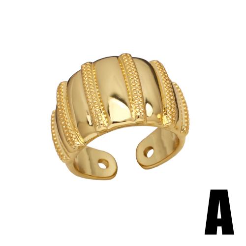 Messing Fingerring, plattiert, Modeschmuck & verschiedene Muster für Wahl, goldfarben, frei von Nickel, Blei & Kadmium, verkauft von PC