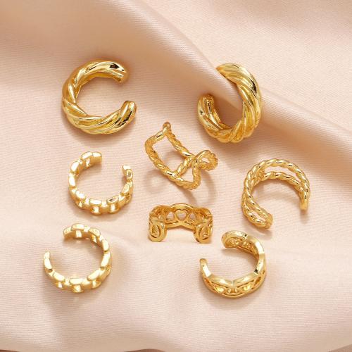 Fashion Earring Cuff and Wraps Brass plated fashion jewelry golden nickel lead & cadmium free Sold By Pair