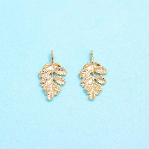 Stainless Steel Heart Pendants 304 Stainless Steel Leaf Vacuum Ion Plating DIY golden Sold By PC