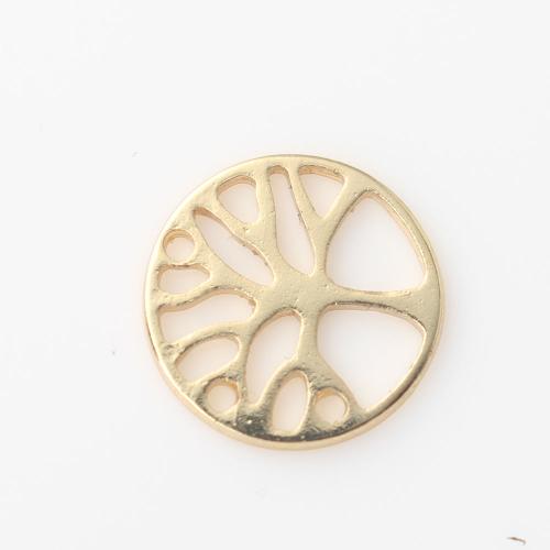 Brass Jewelry Pendants Round gold color plated DIY nickel lead & cadmium free Sold By PC