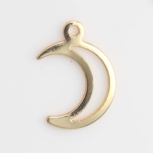 Brass Jewelry Pendants Moon gold color plated DIY nickel lead & cadmium free Sold By PC