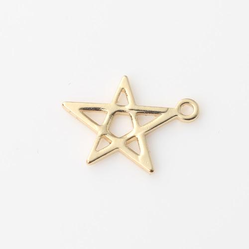 Mässing Smycken Hängen, Star, guldfärg pläterade, DIY, nickel, bly och kadmium gratis, 14.10x10.20x1mm, Säljs av PC