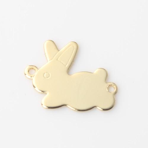 Brass Jewelry Pendants Rabbit gold color plated DIY nickel lead & cadmium free Sold By PC