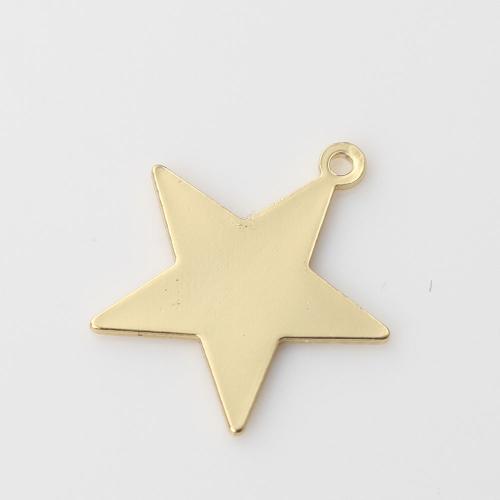 Brass Jewelry Pendants Star gold color plated DIY nickel lead & cadmium free Sold By PC