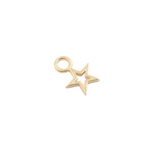 Mässing Smycken Hängen, Star, plated, DIY, gyllene, 12x8.50x1mm, 30PC/Lot, Säljs av Lot