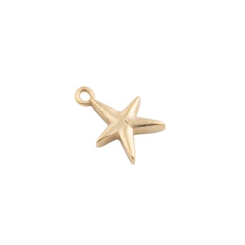 Brass Jewelry Pendants Star plated DIY golden Sold By Lot