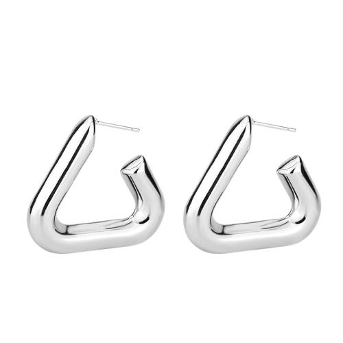 925 sterling silver Stud Earring, Triangle, mode smycken & för kvinna, silver, 38.30x35.20mm, Säljs av Par