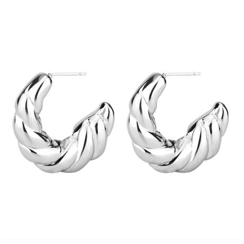 925 Sterling Silver Stud Earring fashion jewelry & for woman silver color Sold By Pair