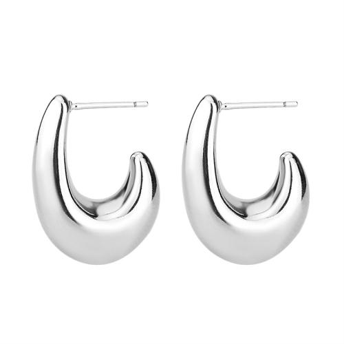 925 Sterling Silver Stud Earring fashion jewelry & for woman silver color Sold By Pair