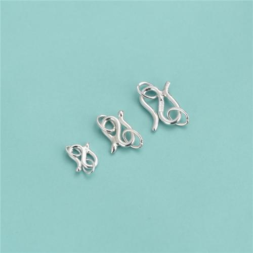 925 Sterling Sølv S Hook Clasp, du kan DIY & forskellig størrelse for valg, sølv, Solgt af PC