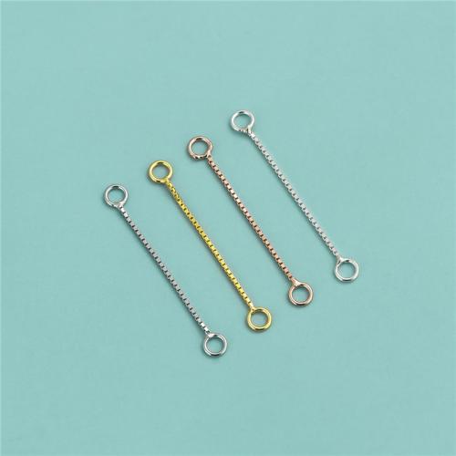 Argent sterling 925 chaîne d'extension, Placage, DIY & chaîne de boîte, plus de couleurs à choisir, 28x0.60mm, Trou:Environ 2mm, Vendu par PC