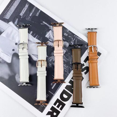 Correas de reloj, Cuero de PU, con acero inoxidable 304, para el reloj de apple & unisexo & diverso tamaño para la opción, más colores para la opción, Vendido por UD