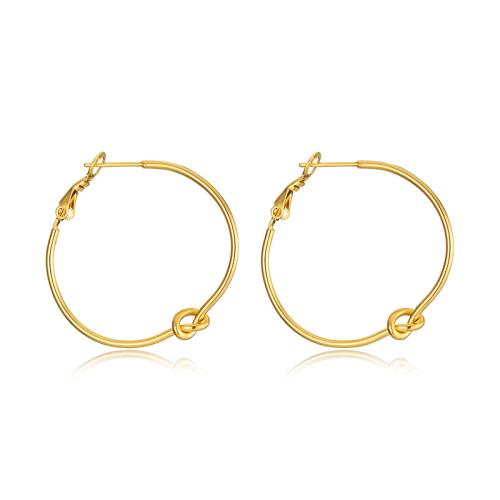 Mens Stainless Steel Hoop Earring, 304 rustfrit stål, 18K forgyldt, mode smykker & for kvinde, gylden, 37x36mm, Solgt af par