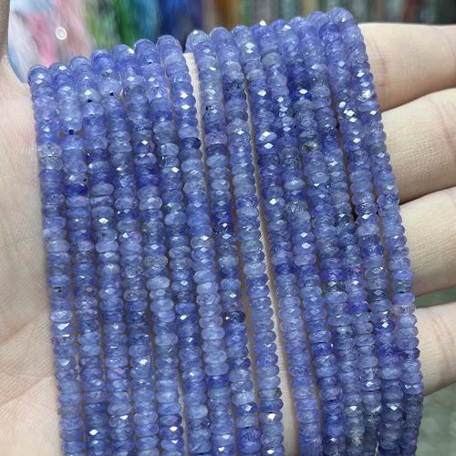 Grânulos de gemstone jóias, Tanzanite, ábaco, joias de moda & DIY & facetada, azul, 3x4mm, vendido para Aprox 38 cm Strand