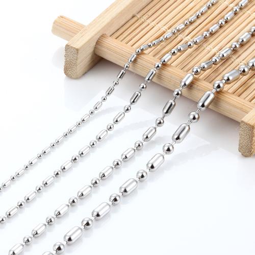 Stainless Steel Nekclace Chain, 304 roestvrij staal, DIY & verschillende grootte voor keus, nikkel, lood en cadmium vrij, Ca 5m/Bag, Verkocht door Bag