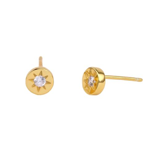 Pendientes de Micro Pavé de Zirconía Cúbica en Plata de Ley, Plata de ley 925, Joyería & micro arcilla de zirconia cúbica & para mujer, más colores para la opción, libre de níquel, plomo & cadmio, Vendido por Par