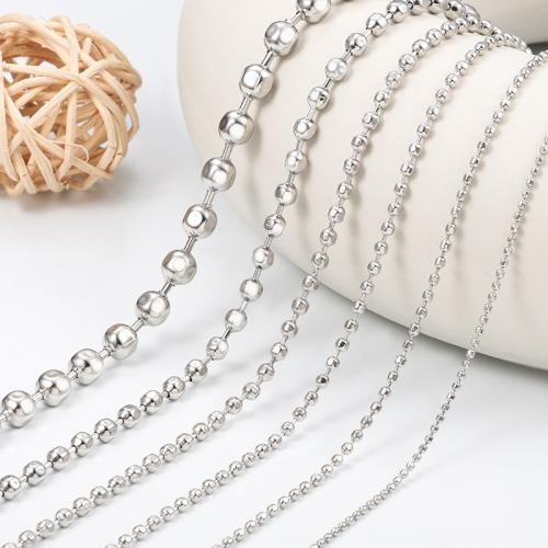 Stainless Steel Nekclace Chain, 304 roestvrij staal, elektrolysatie, DIY & verschillende grootte voor keus, nikkel, lood en cadmium vrij, Ca 5m/Bag, Verkocht door Bag