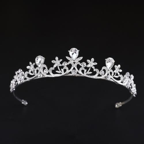 Tiaras, Cinko lydinys, padengtą, Bižuterijos & moters & su Kalnų krištolas, daugiau spalvų pasirinkimas, nikelio, švino ir kadmio nemokamai, diameter 140mm, height 50mm, arc length 280-300mm, Pardavė PC