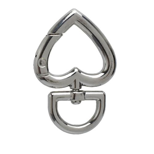 Cruach dhosmálta Eochair Clasp, 304 Cruach dhosmálta, Croí, DIY, dath bunaidh, 32x47mm, Díolta De réir PC